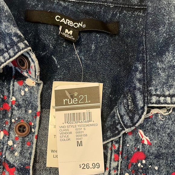 Denim Splatter Paint Shirt - Picture 2 of 7